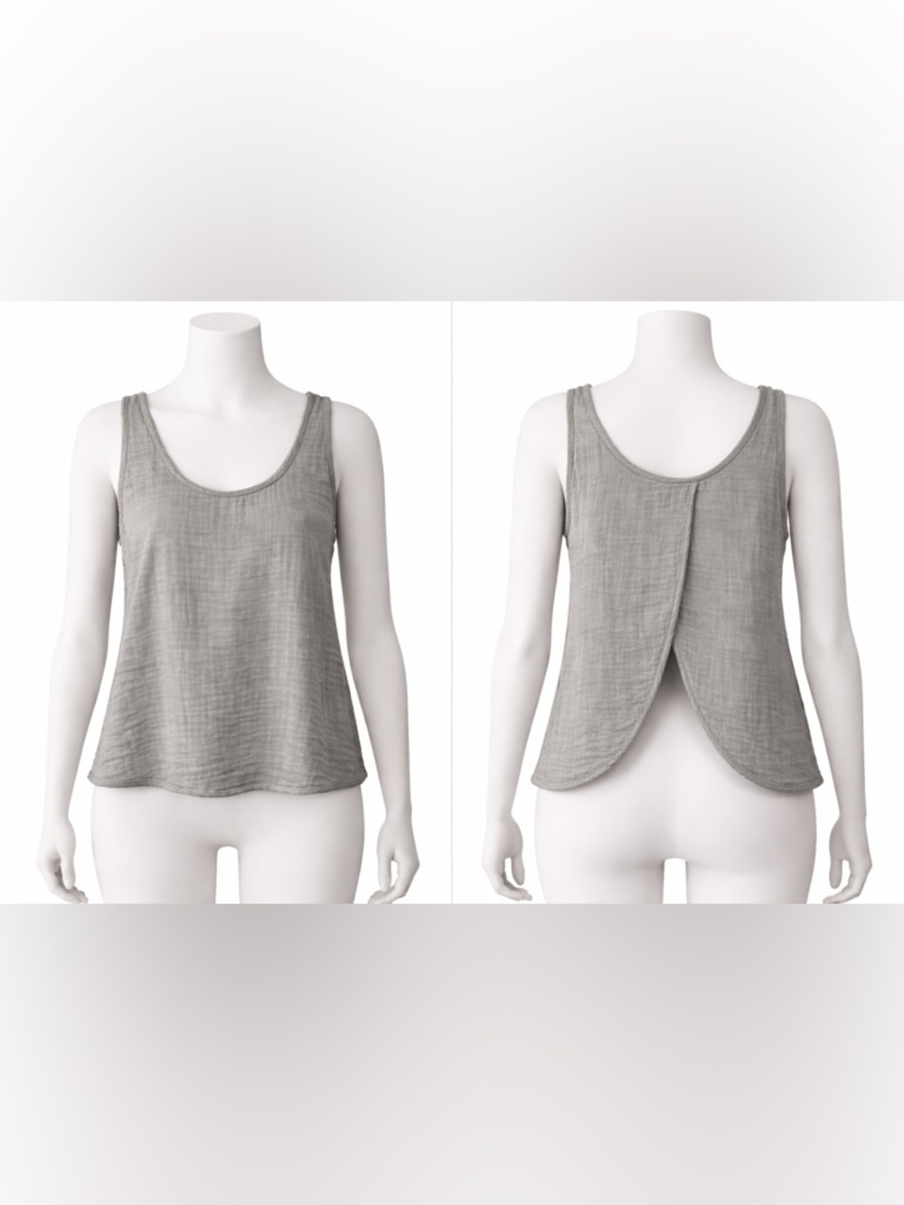 Cloth & Stone 100% Cotton Gauze Scoop Tank with Tulip Back